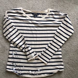 Girls Polo Ralph Lauren long sleeve  strip top. Great condition 1 small blemish
